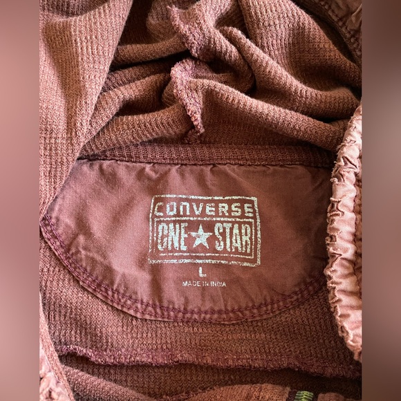 Converse One Star waffle knit zip up hoodie - LARGE - well worn - 2011 - Picture 3 of 10